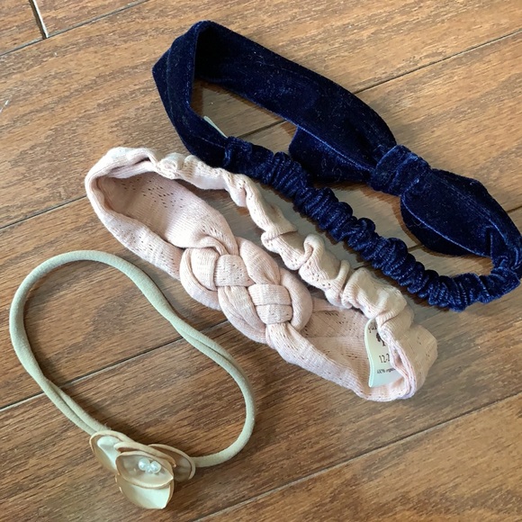 Kate Quinn & Baby Gap Baby Girl Headbands - Bundle of 3 - Velvet Cotton Floral - Picture 5 of 6